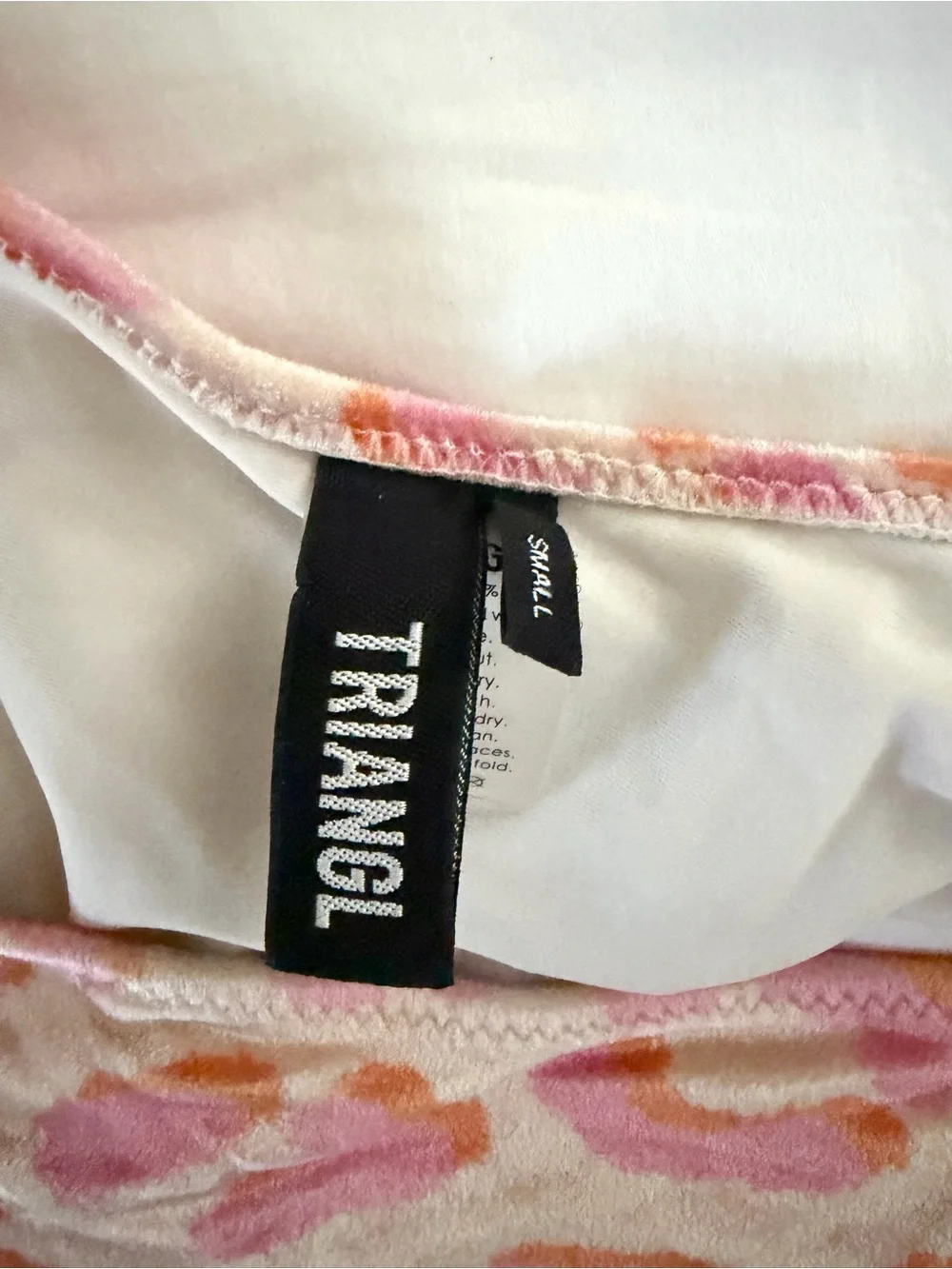 triangl swimwear Pink and Orange Velvet Bikini